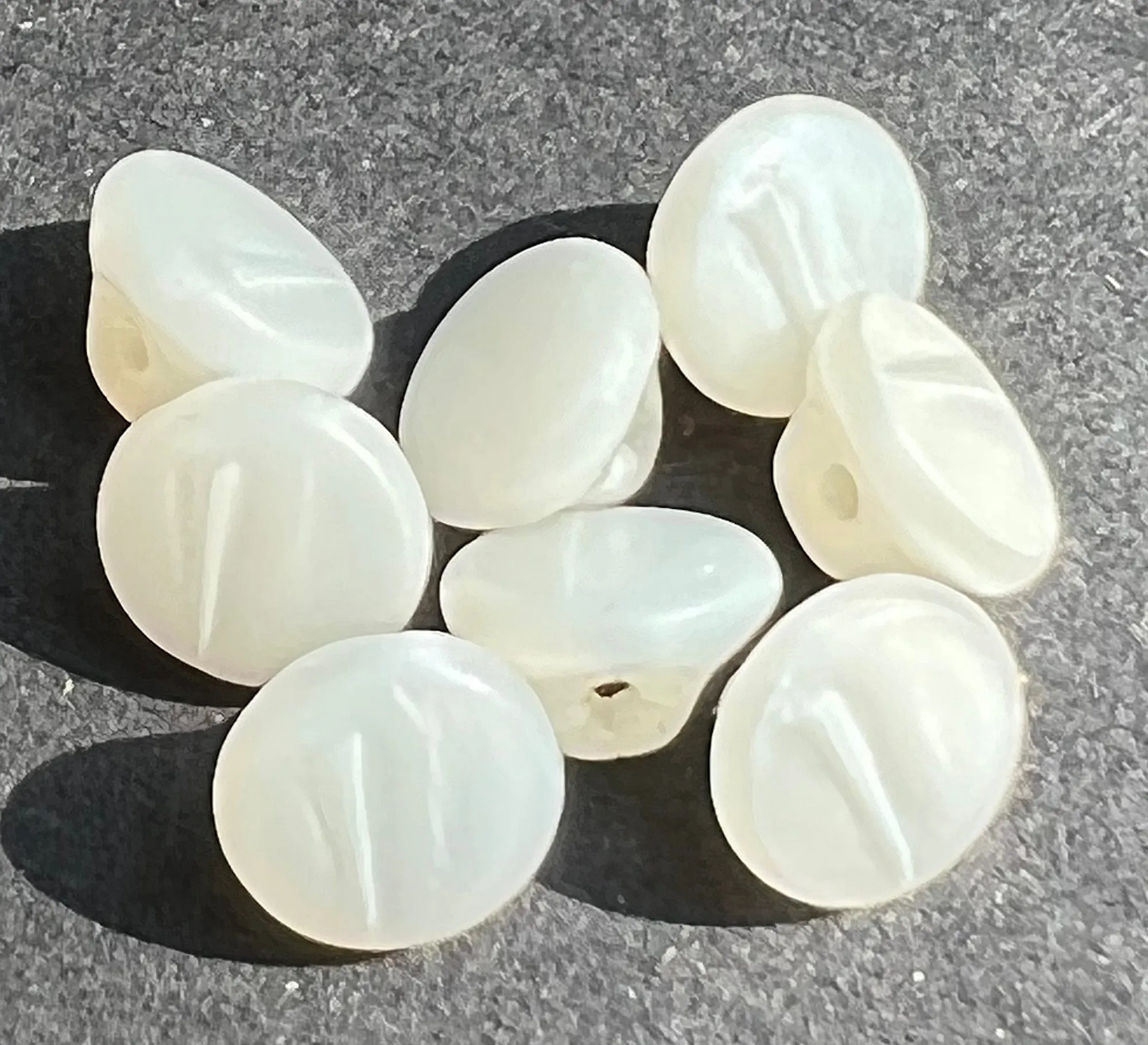 1 Gross (144) Tiny 7mm Vintage White Glass Buttons Made in Czechoslovakia