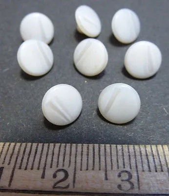 1 Gross (144) Tiny 7mm Vintage White Glass Buttons Made in Czechoslovakia