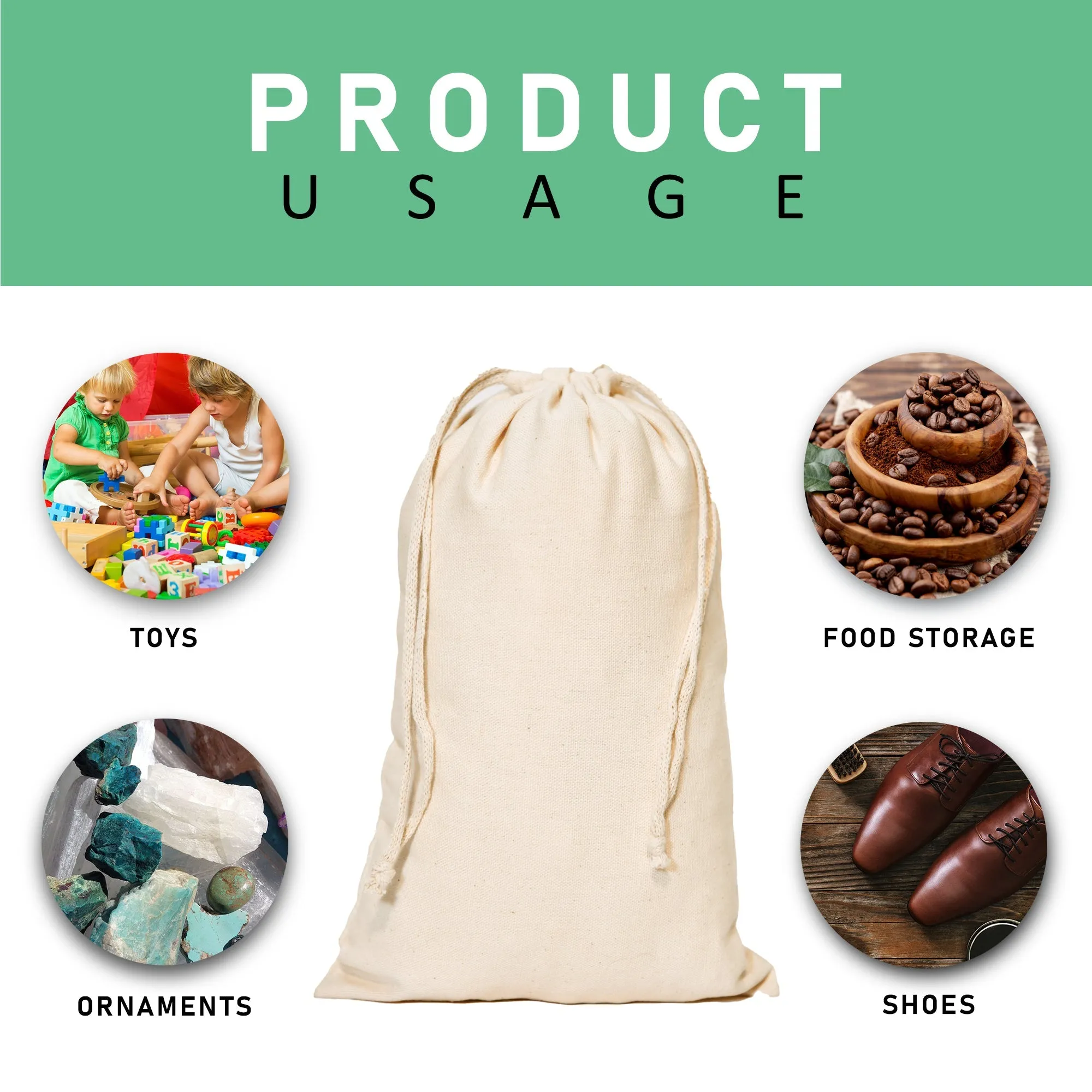 16x20 Inch Double Drawstring Bags