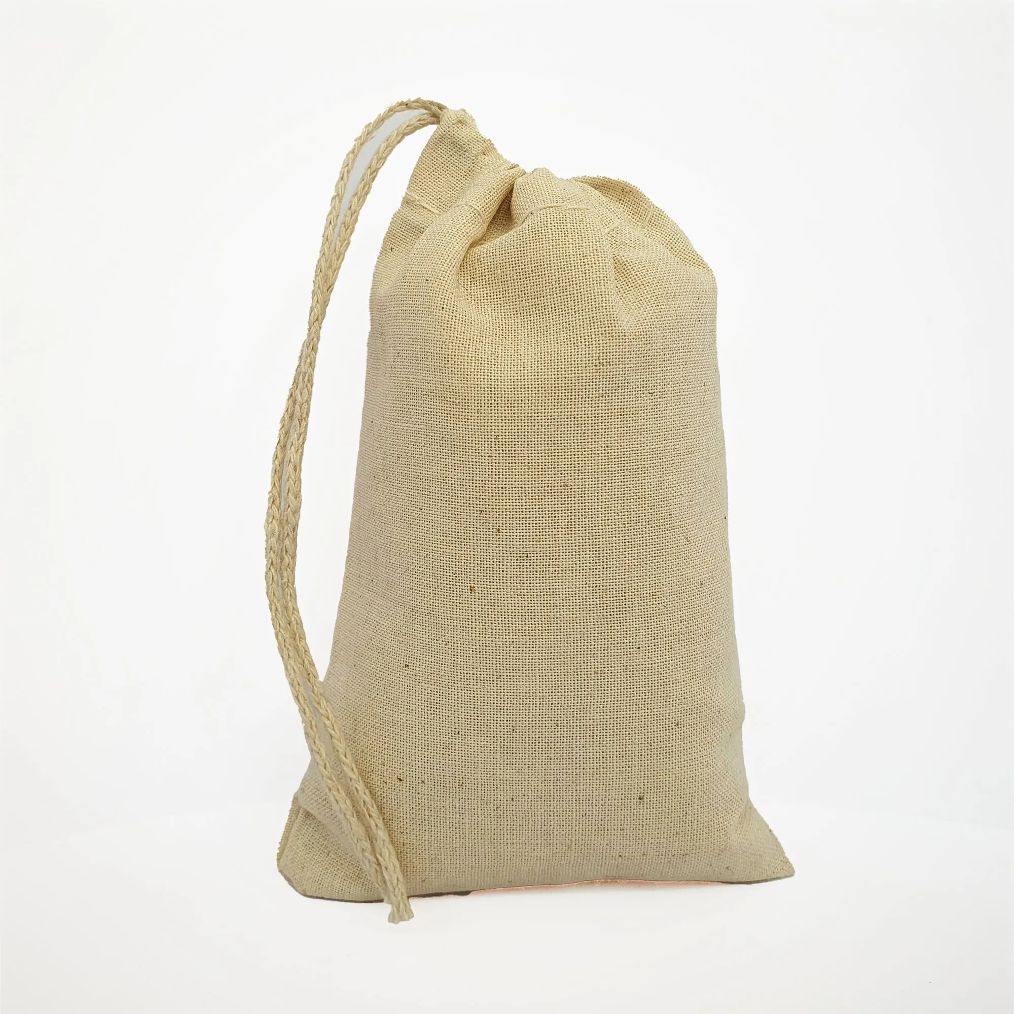 16X20 inches Single 100% Cotton Muslin Drawstring Bags