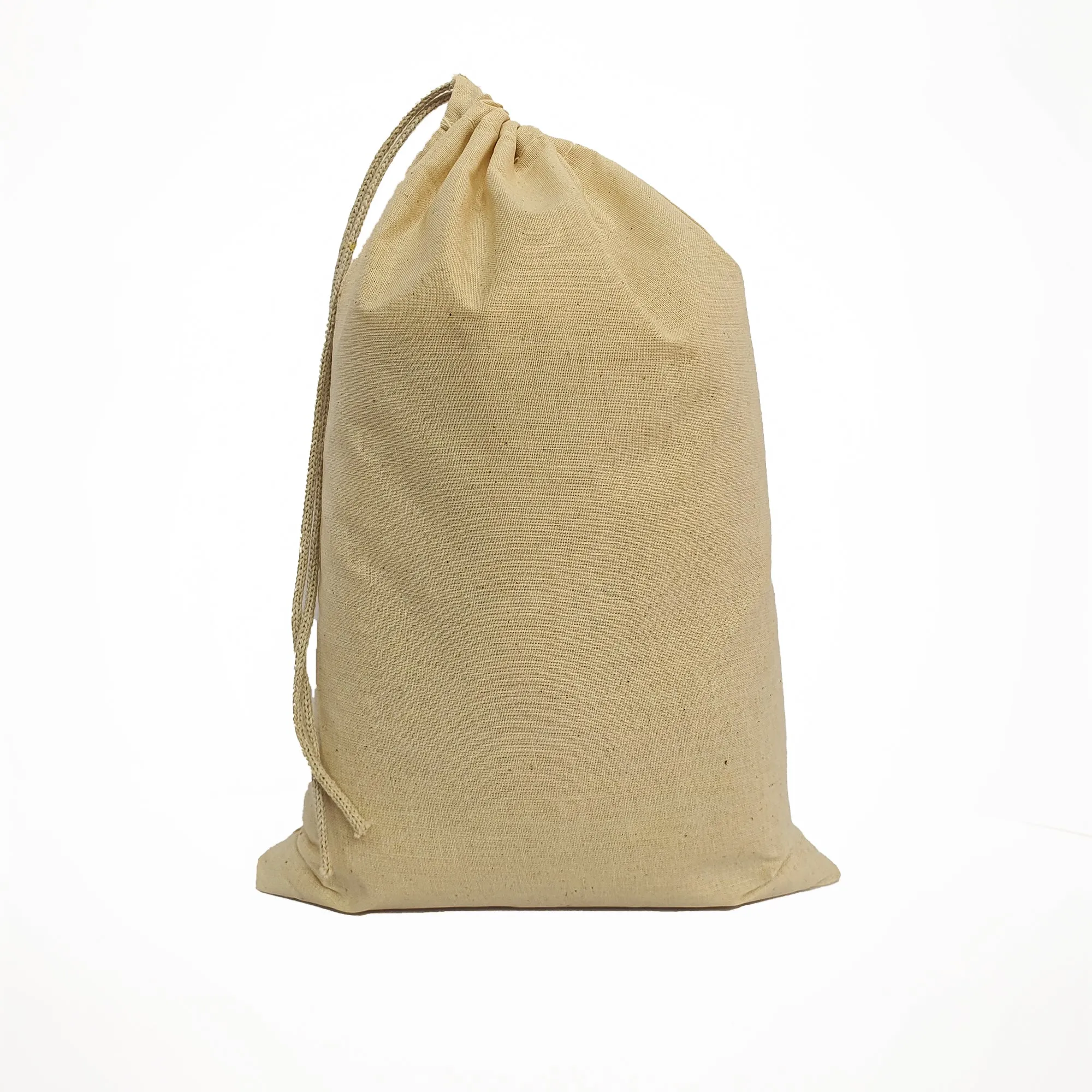 16X20 inches Single 100% Cotton Muslin Drawstring Bags