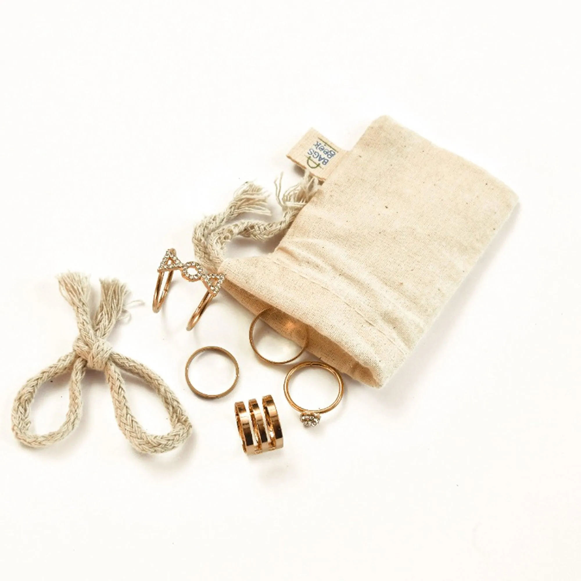 16X20 inches Single 100% Cotton Muslin Drawstring Bags