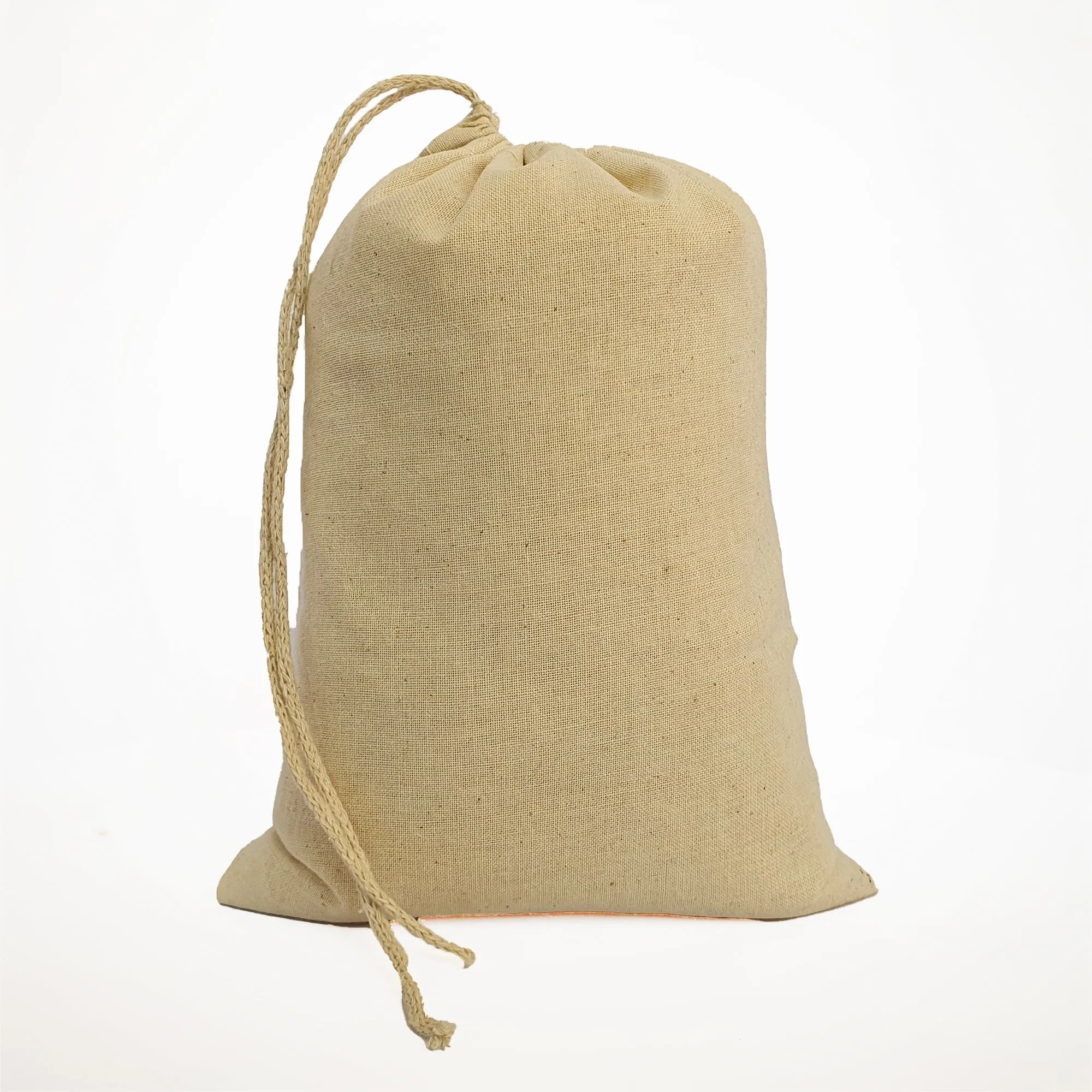 16X20 inches Single 100% Cotton Muslin Drawstring Bags