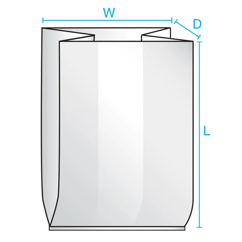 24" x 20" x 48" x 2 mil Clear Eco-Manufactured Plastic Side-Gusseted Bags (Case of 100)