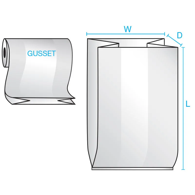 24" x 20" x 48" x 2 mil Clear Eco-Manufactured Plastic Side-Gusseted Bags (Roll of 100)