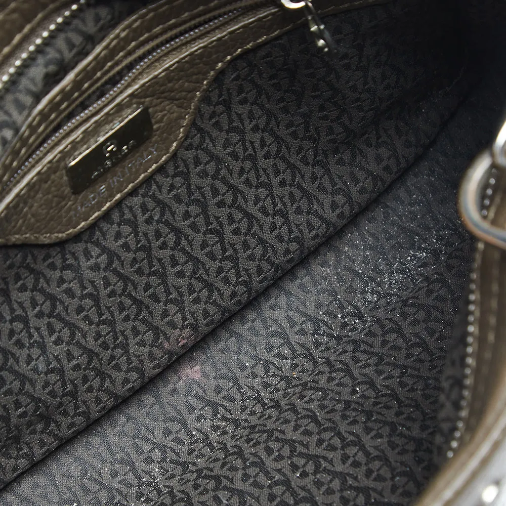 AIGNER Dark Beige Grained Leather Cybill Tote