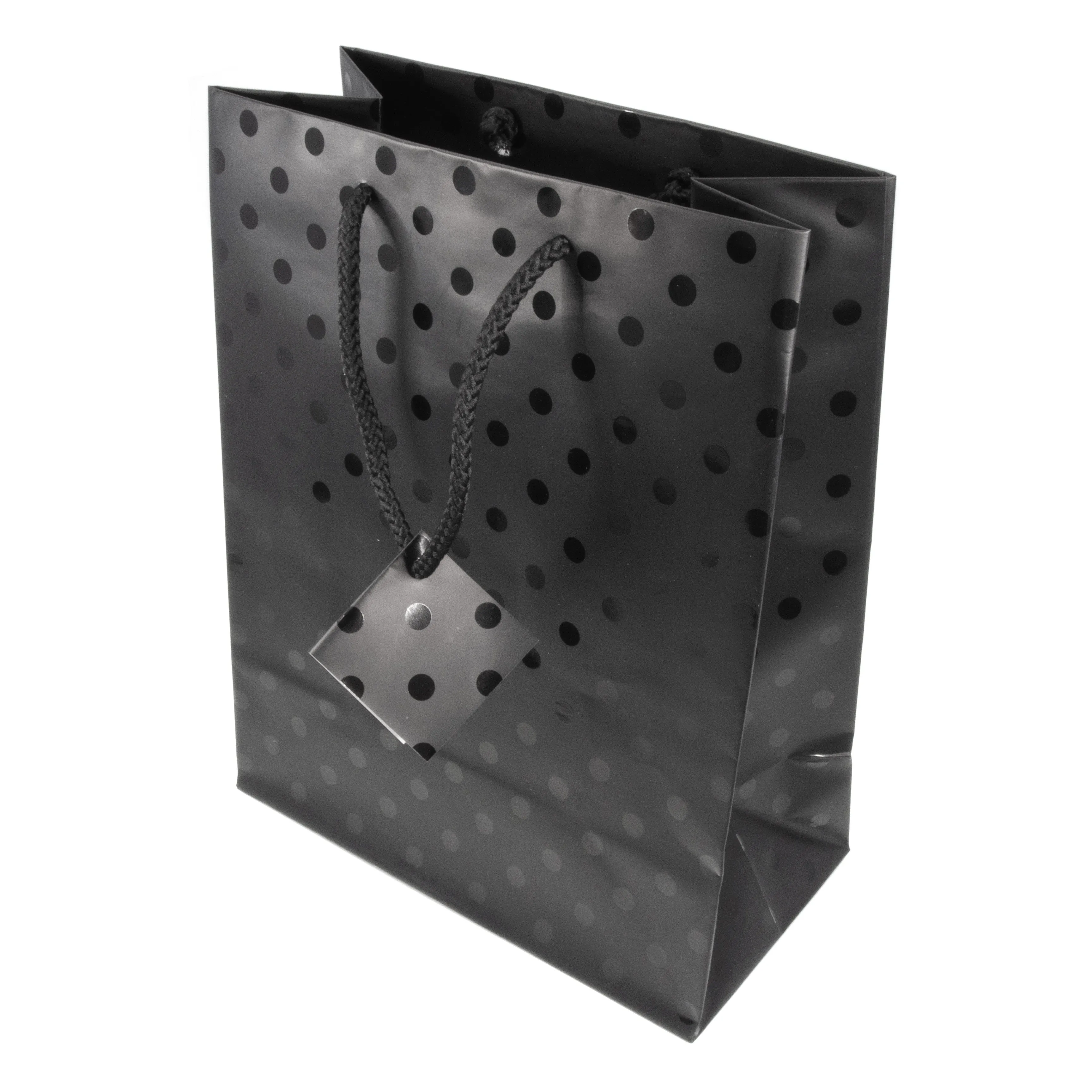 Black Polka Dot Paper Tote Gift Bags