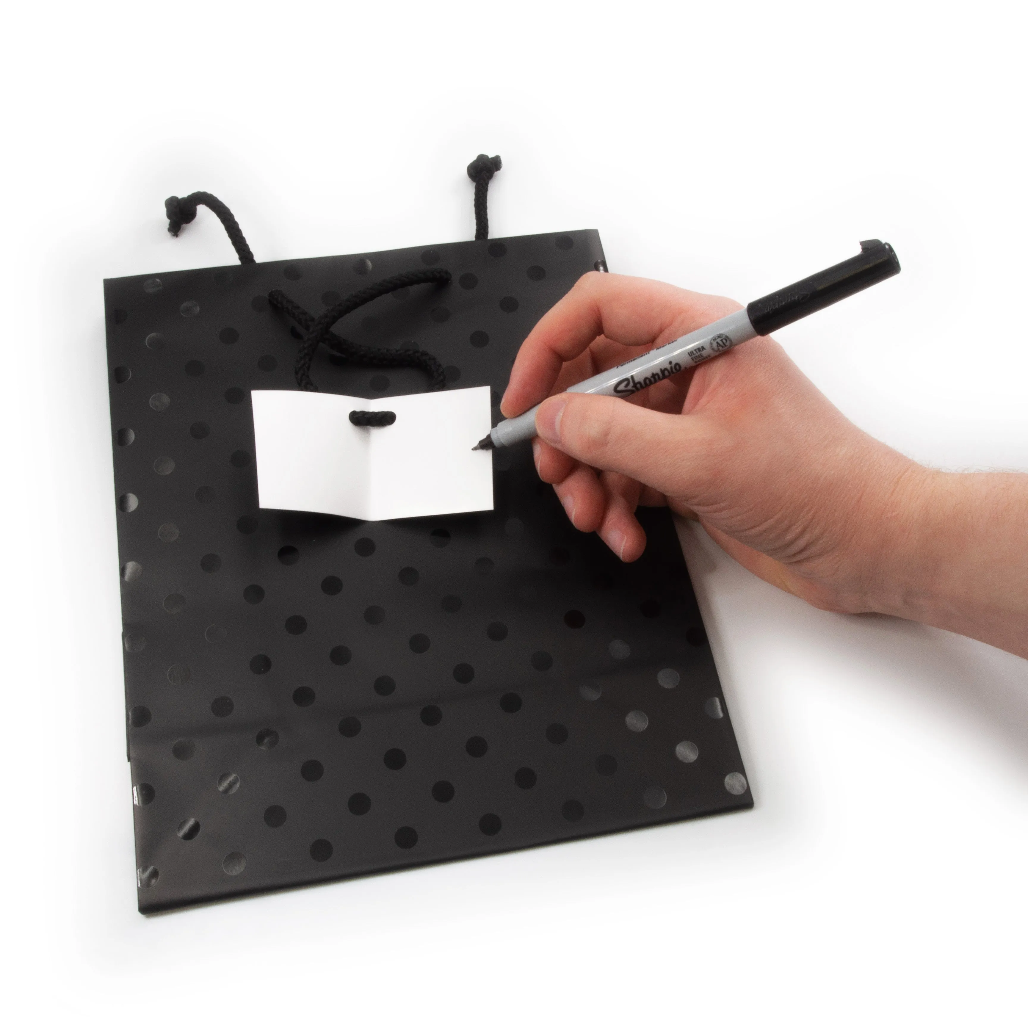 Black Polka Dot Paper Tote Gift Bags