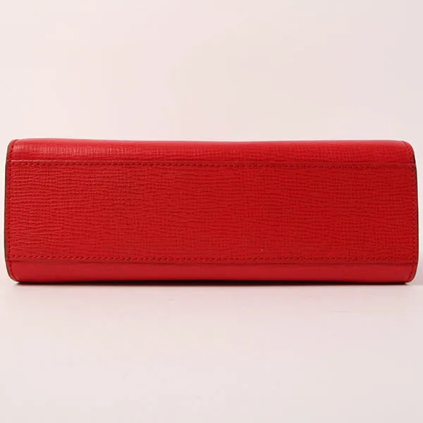 Celine Circle Logo Plate Shoulder Bag Red