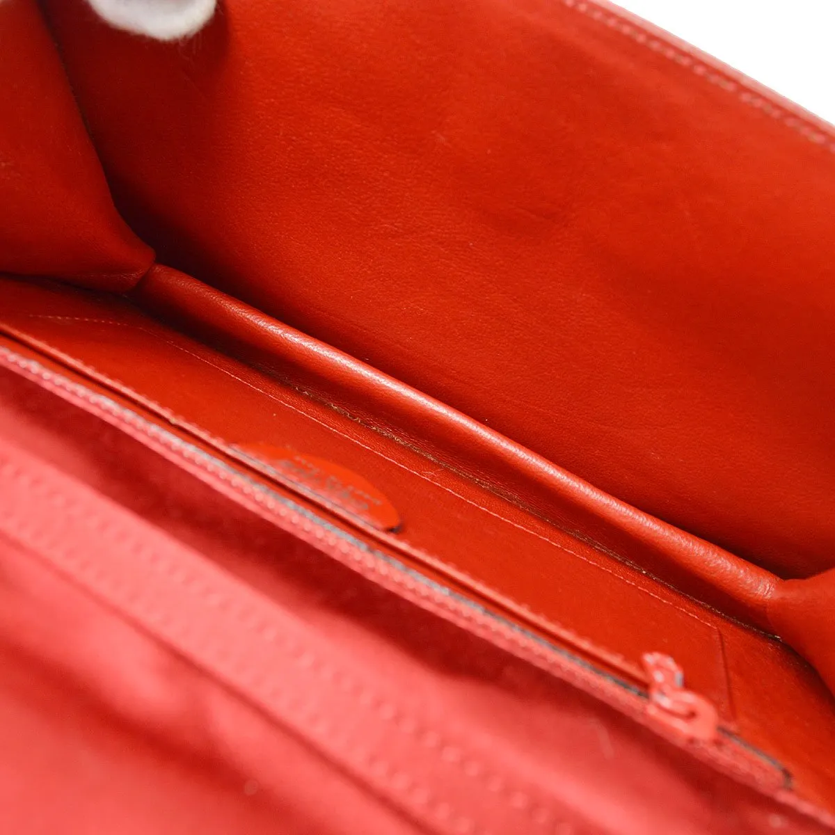 Celine F/02 Flap Shoulder Bag Red Satin ao28924