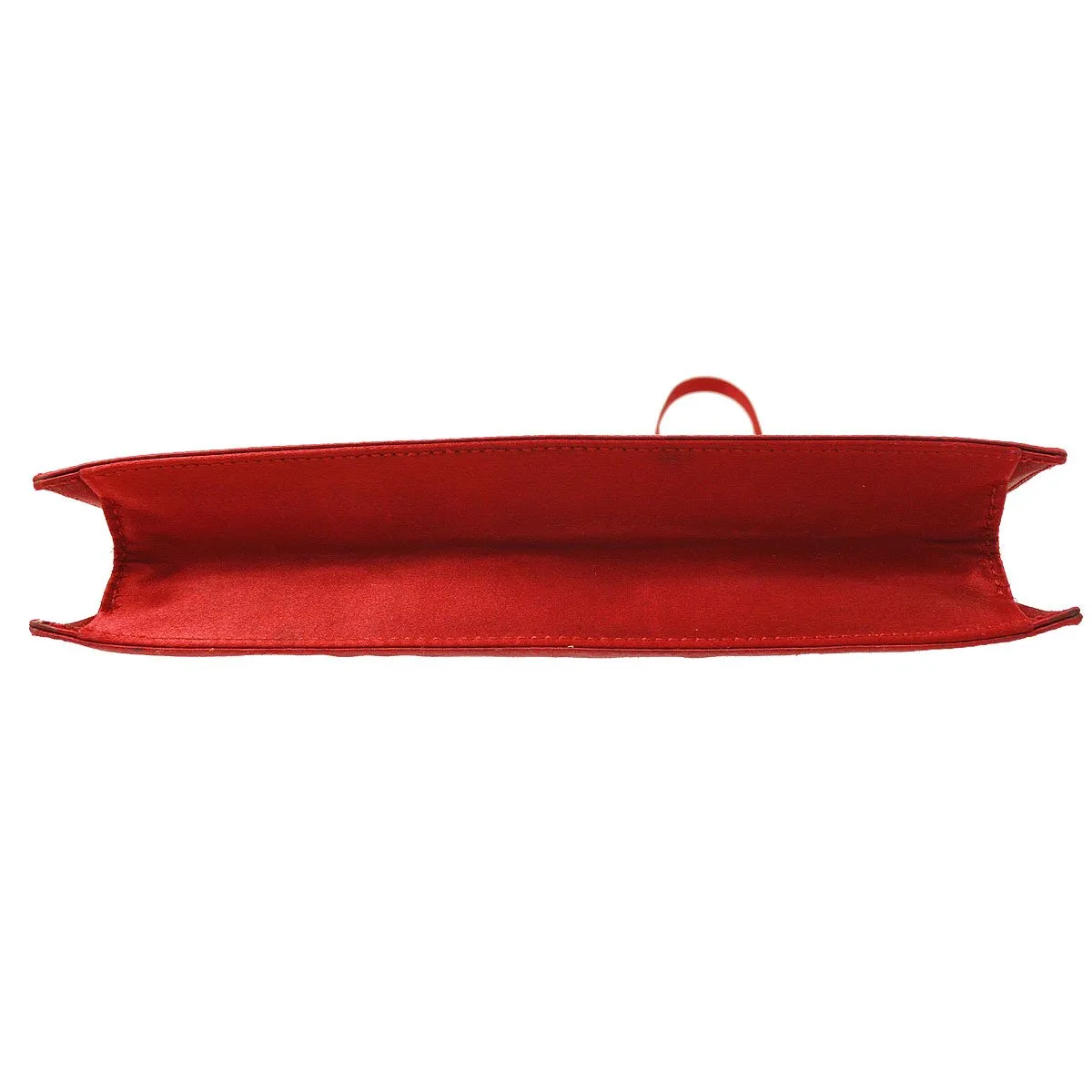 Celine F/02 Flap Shoulder Bag Red Satin ao28924