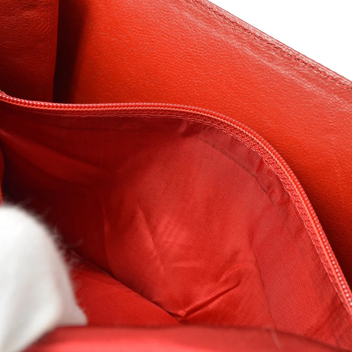 Celine F/02 Flap Shoulder Bag Red Satin ao28924