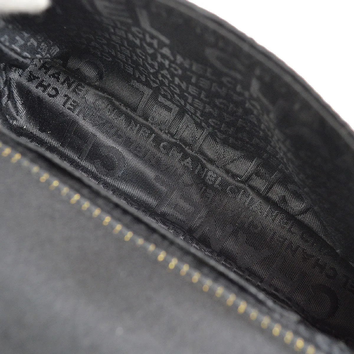 CHANEL 2003-2004 Camellia Choco Bar Chain Shoulder Bag Black Satin