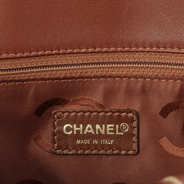 Chanel 2003 Made Wild Stitch Coco Mark Plate Big Tota Bag Brown