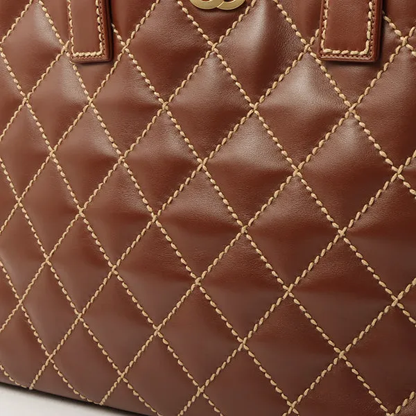 Chanel 2003 Made Wild Stitch Coco Mark Plate Big Tota Bag Brown