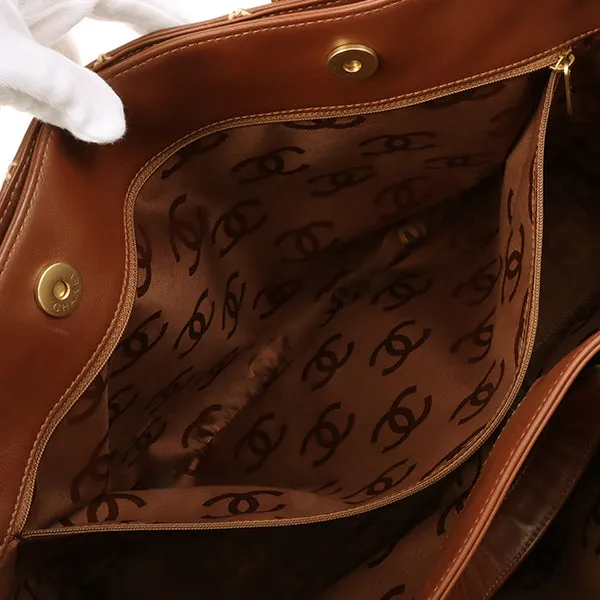 Chanel 2003 Made Wild Stitch Coco Mark Plate Big Tota Bag Brown