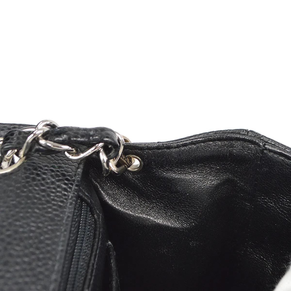 CHANEL 2004-2005 Classic Flap Mini Square 17 SHW Black Caviar 78282