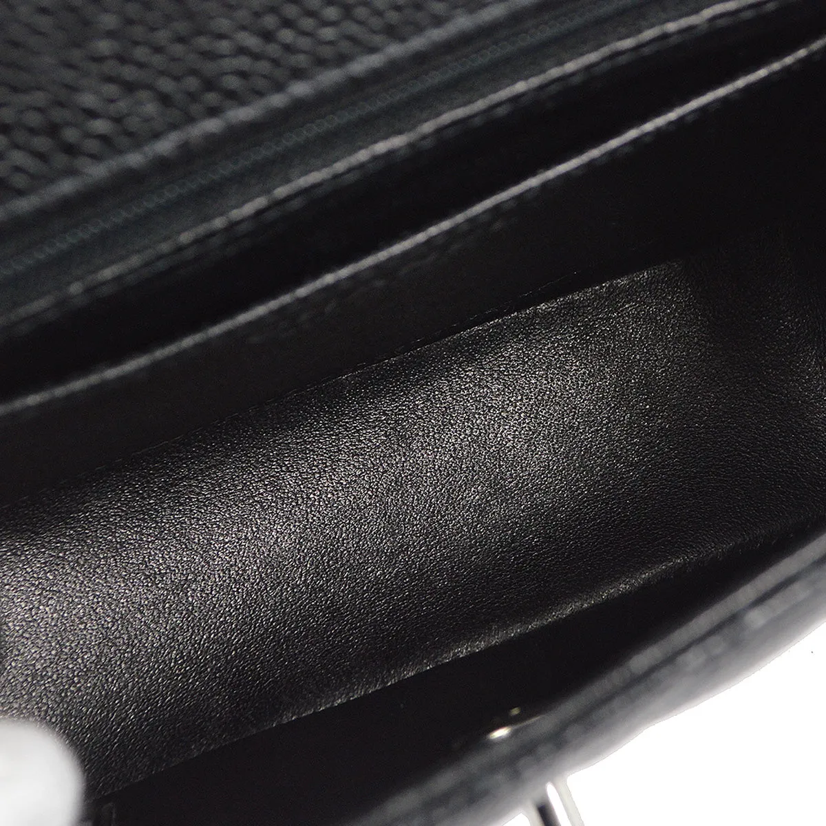 CHANEL 2004-2005 Classic Flap Mini Square 17 SHW Black Caviar 78282