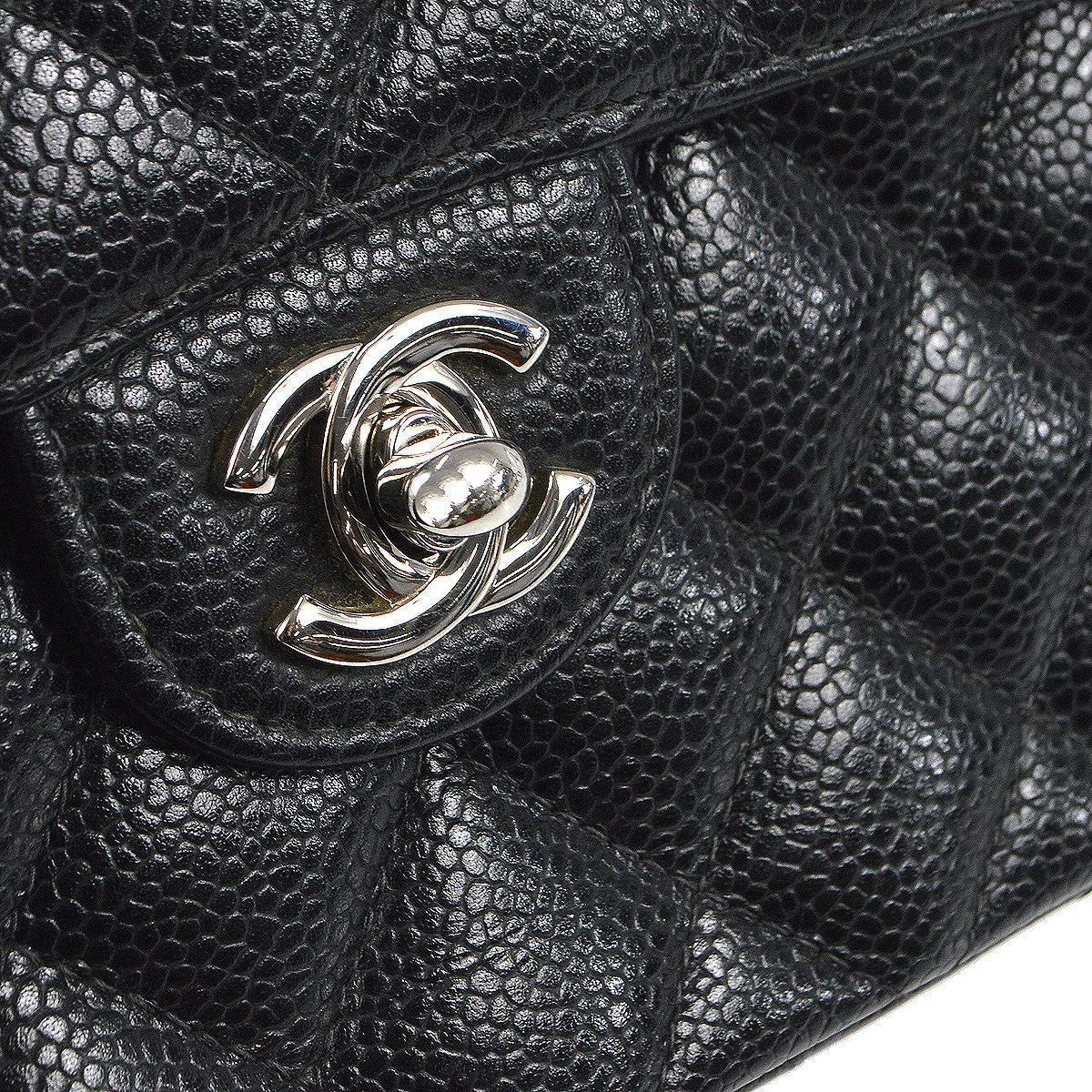 CHANEL 2004-2005 Classic Flap Mini Square 17 SHW Black Caviar 78282