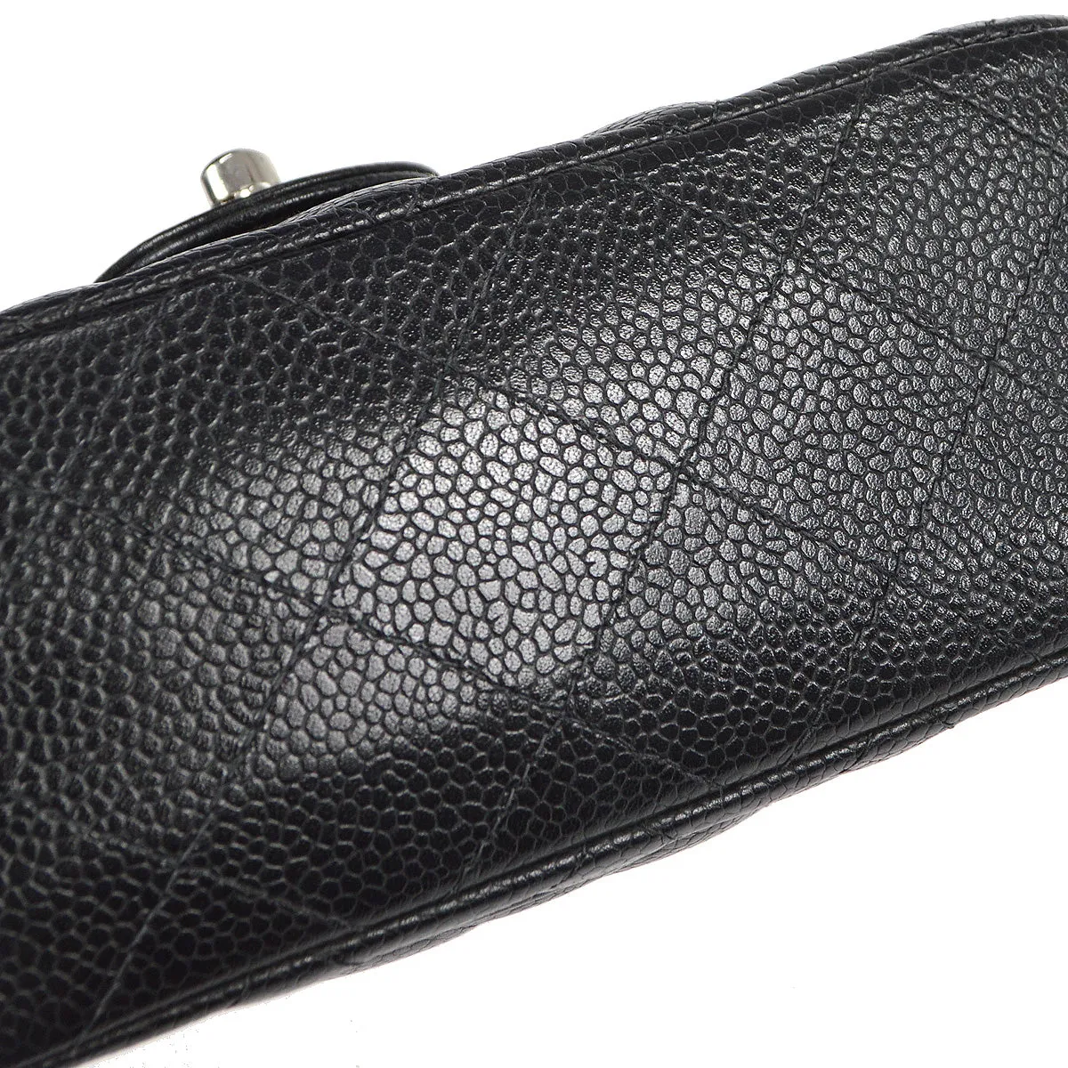CHANEL 2004-2005 Classic Flap Mini Square 17 SHW Black Caviar 78282