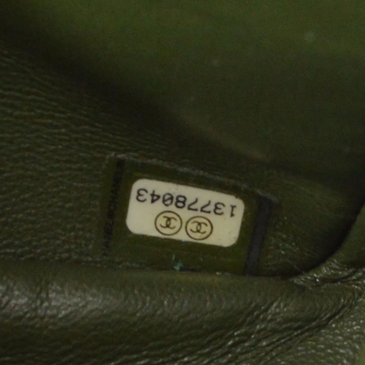 CHANEL 2.55 Line Double Flap Shoulder Bag Green Cotton