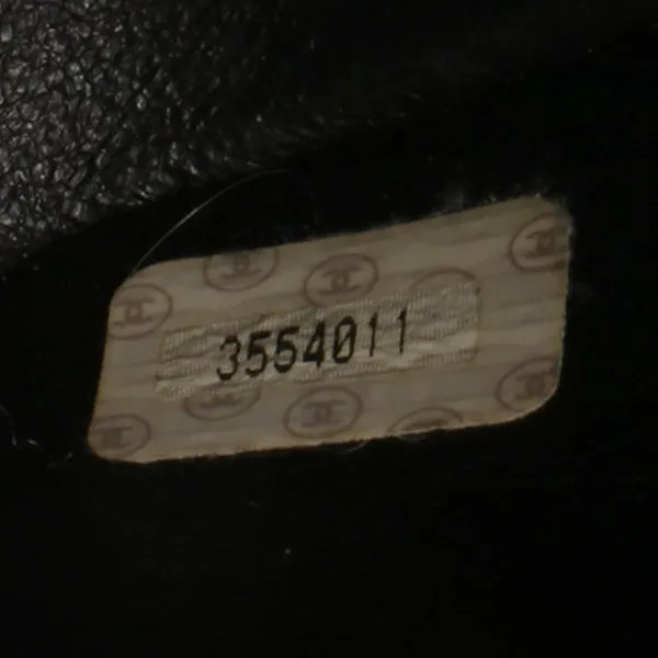 CHANEL Around 1995 Made Caviar Skin Mademoiselle Stitch Turn-Lock Chain Bag Black