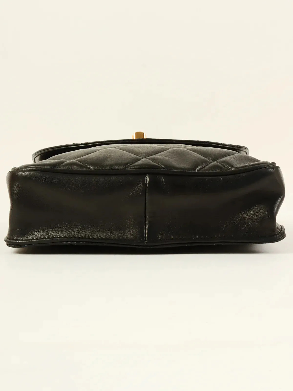 CHANEL Around 1995 Made Cc Mark Turn-Lock Shoulder Bag Black