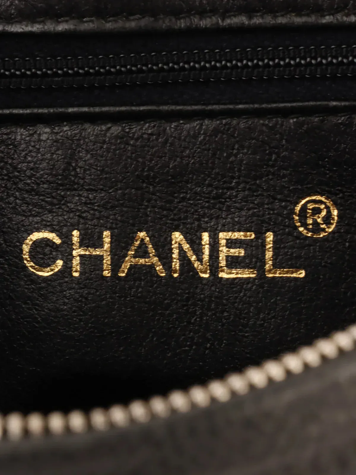 CHANEL Around 1995 Made Triple Cc Mark Stitch Chain Shoulder Bag Black
