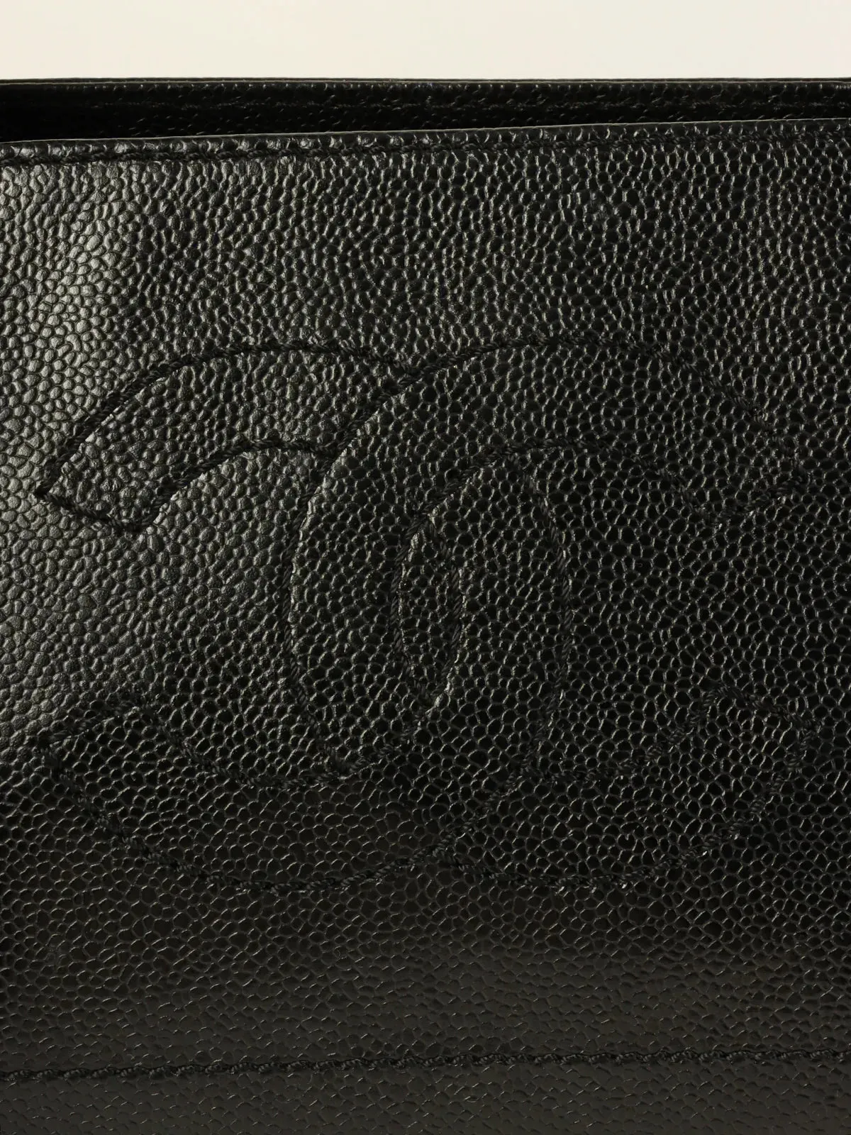 CHANEL Around 2001 Made Caviar Skin Cc Mark Stitch Shoulder Bag Black