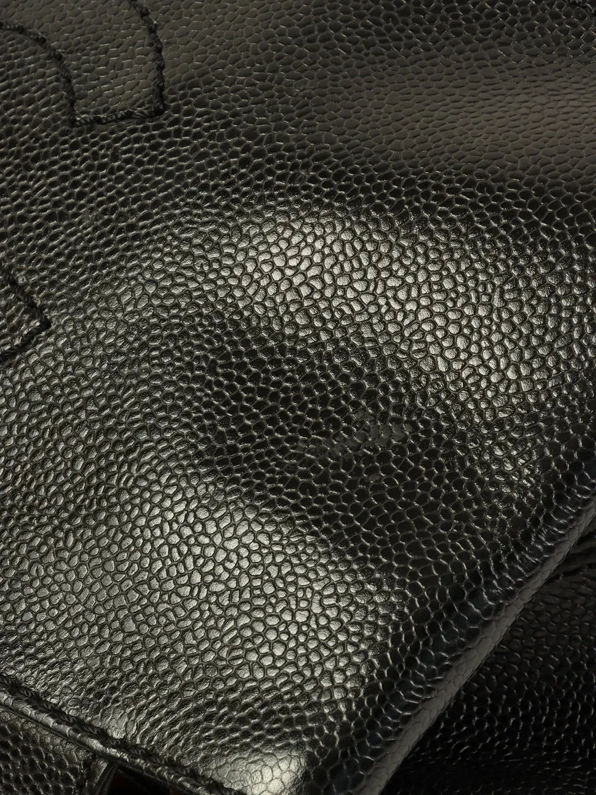 CHANEL Around 2001 Made Caviar Skin Cc Mark Stitch Shoulder Bag Black