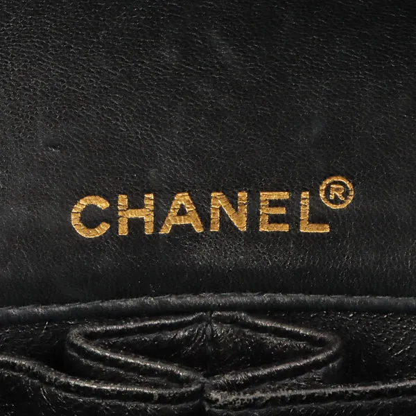 Chanel Around 2002 Made Chocolate Bar Turn-Lock Chain Bag Black