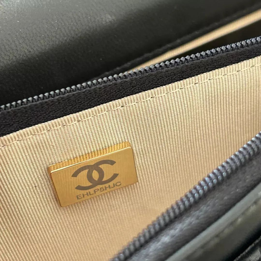 Chanel Black Leather Wallet On Chain Bag