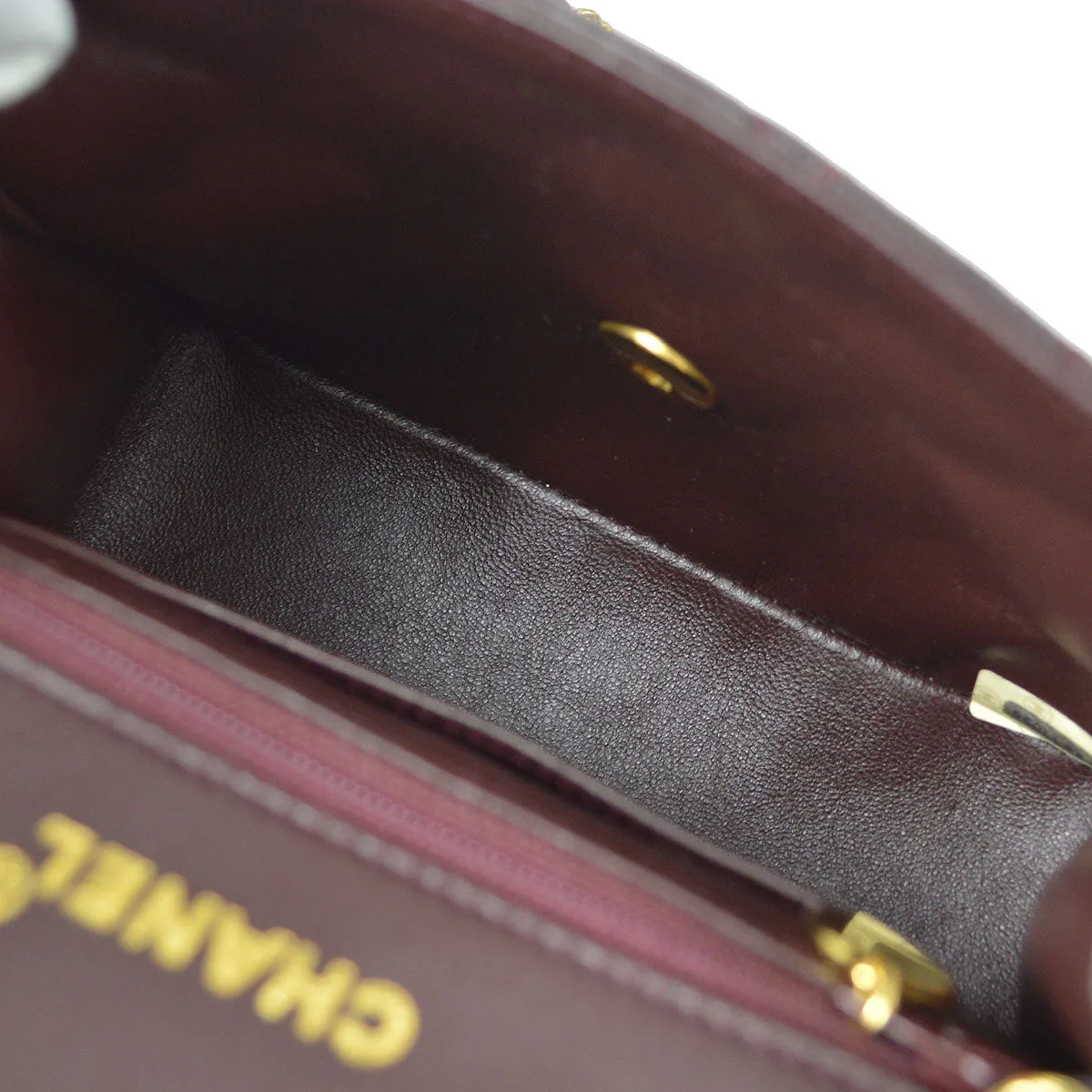 CHANEL Classic Flap Mini Square Chain Shoulder Bag Brown Lambskin