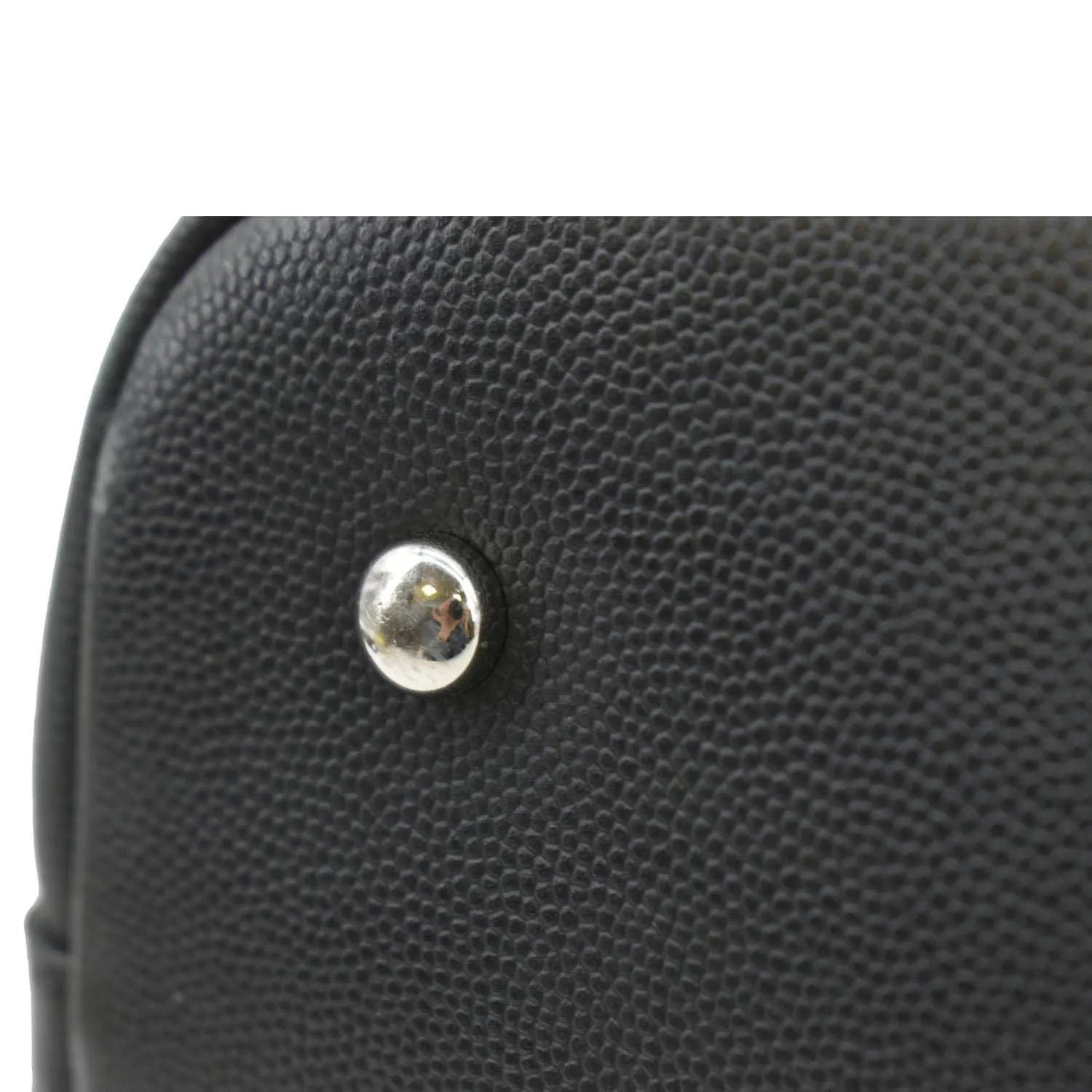 CHANEL Coco Eyelets Large Leather Shopping Tote Shoulder  Black