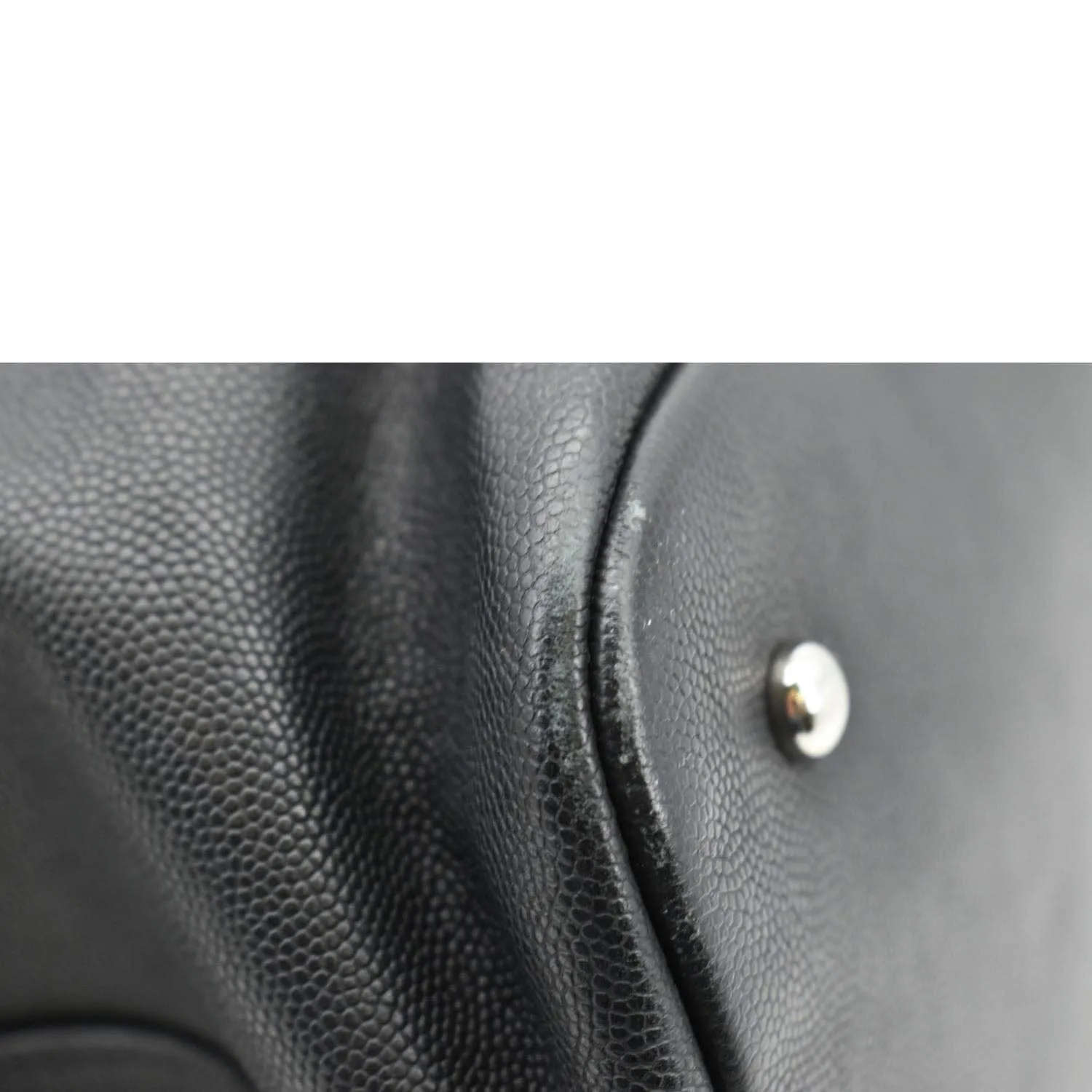 CHANEL Coco Eyelets Large Leather Shopping Tote Shoulder  Black