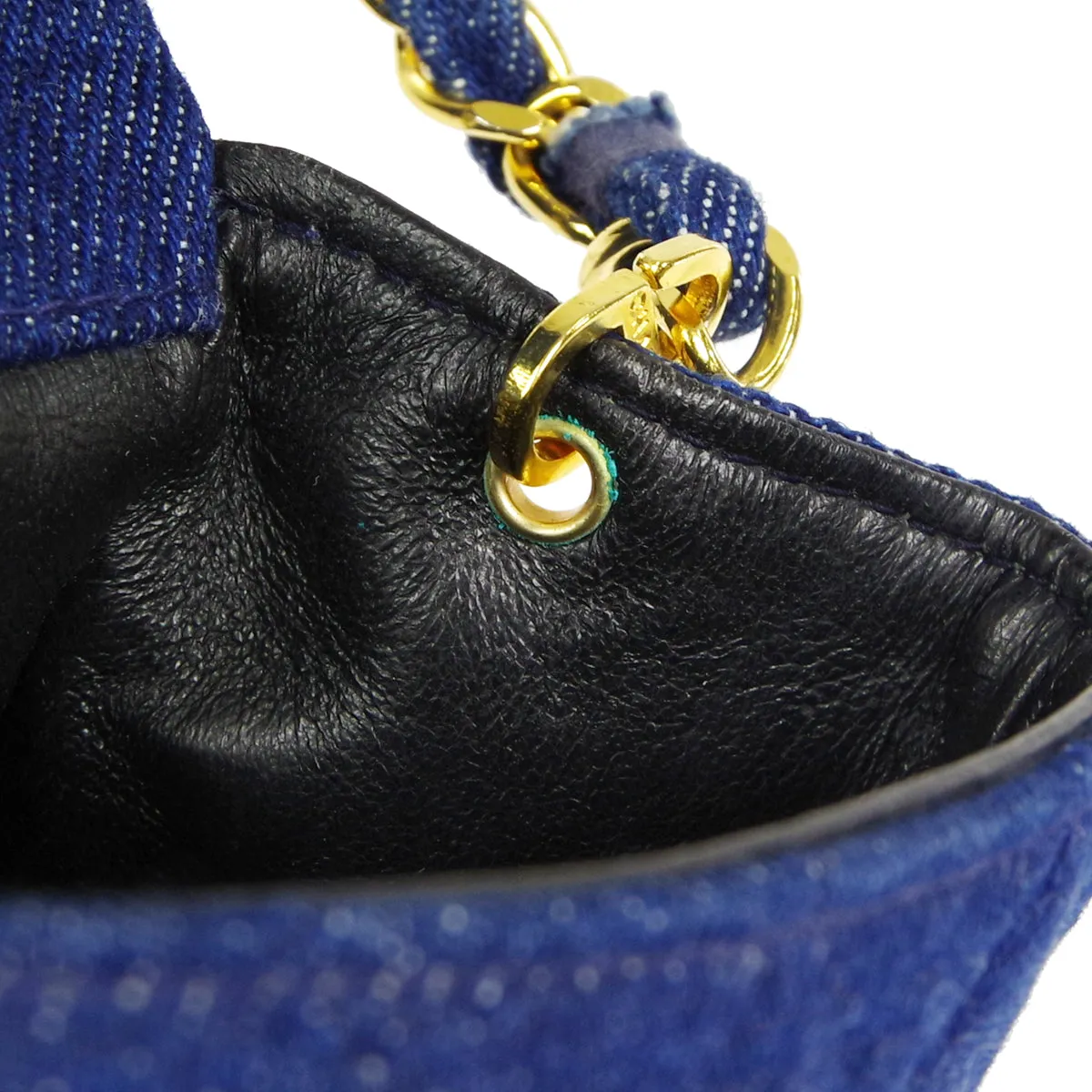 CHANEL * Full Flap Chain Shoulder Bag Indigo Denim