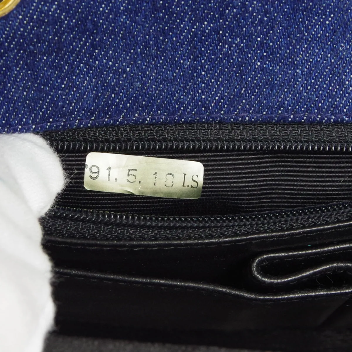 CHANEL * Full Flap Chain Shoulder Bag Indigo Denim