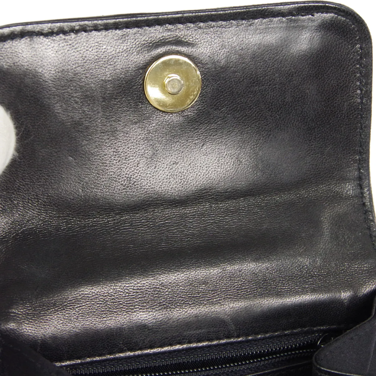 CHANEL * Jumbo Rhinestone Pearl Mini Shoulder Bag Black Satin