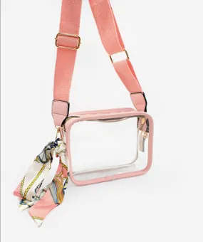 Clear Rectangle Bag with Scarf