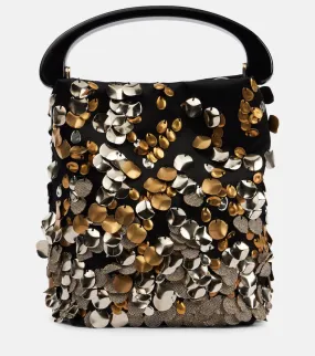 Dries Van Noten Sequined satin bucket bag