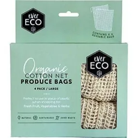 Ever Eco - Organic Cotton Produce Bags - Net (4 pack)