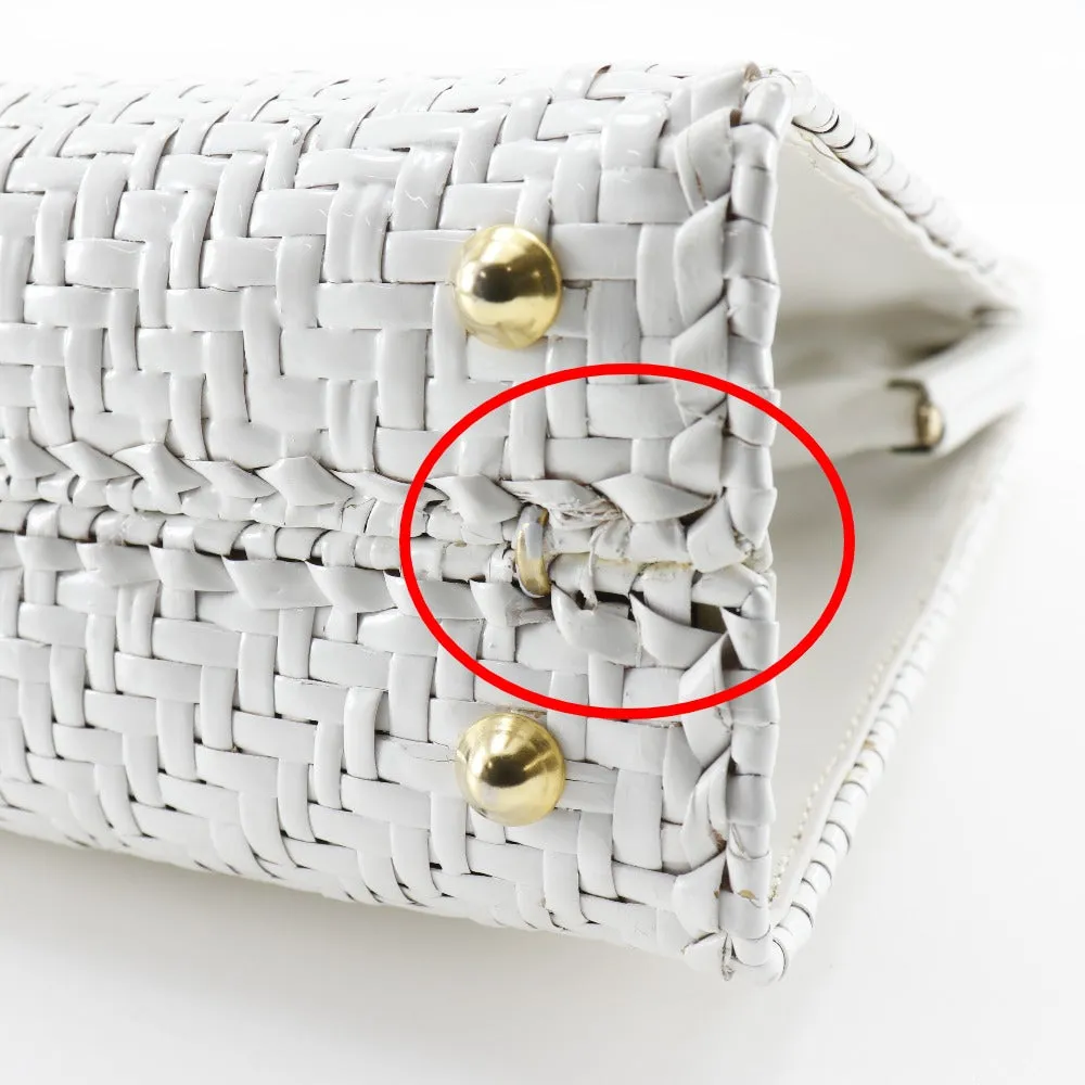 FENDI Handbag leather White Women Used