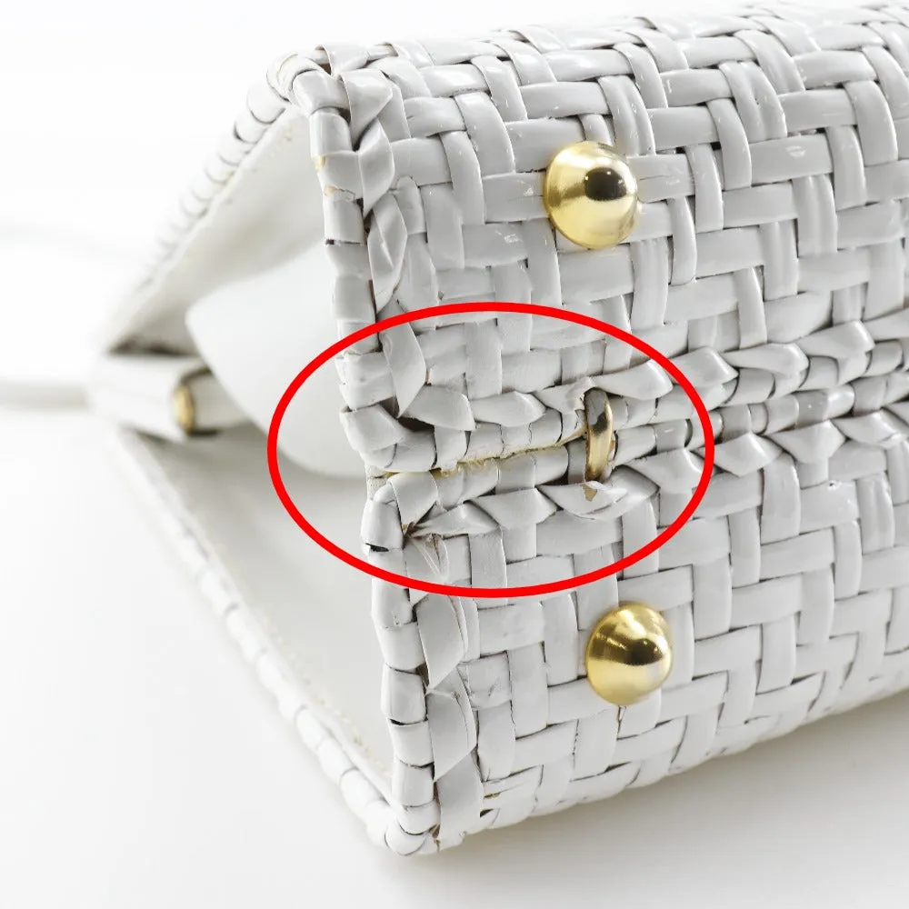 FENDI Handbag leather White Women Used