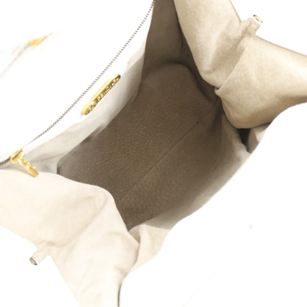 FENDI Handbag leather White Women Used