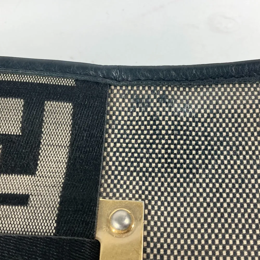 FENDI Shoulder Bag Canvas / leather gray Crossbody logo