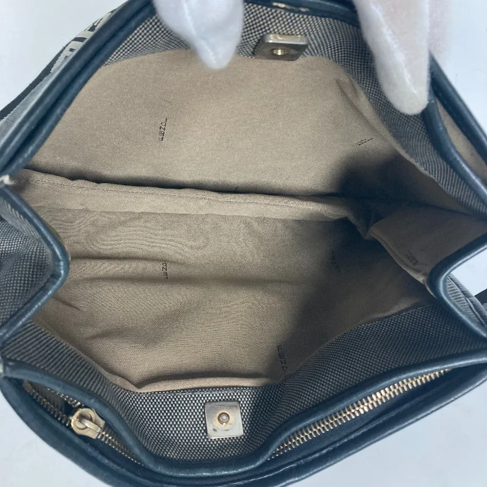 FENDI Shoulder Bag Canvas / leather gray Crossbody logo