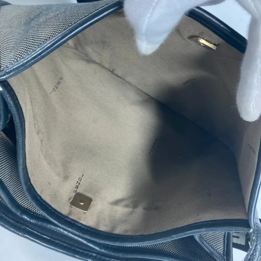 FENDI Shoulder Bag Canvas / leather gray Crossbody logo