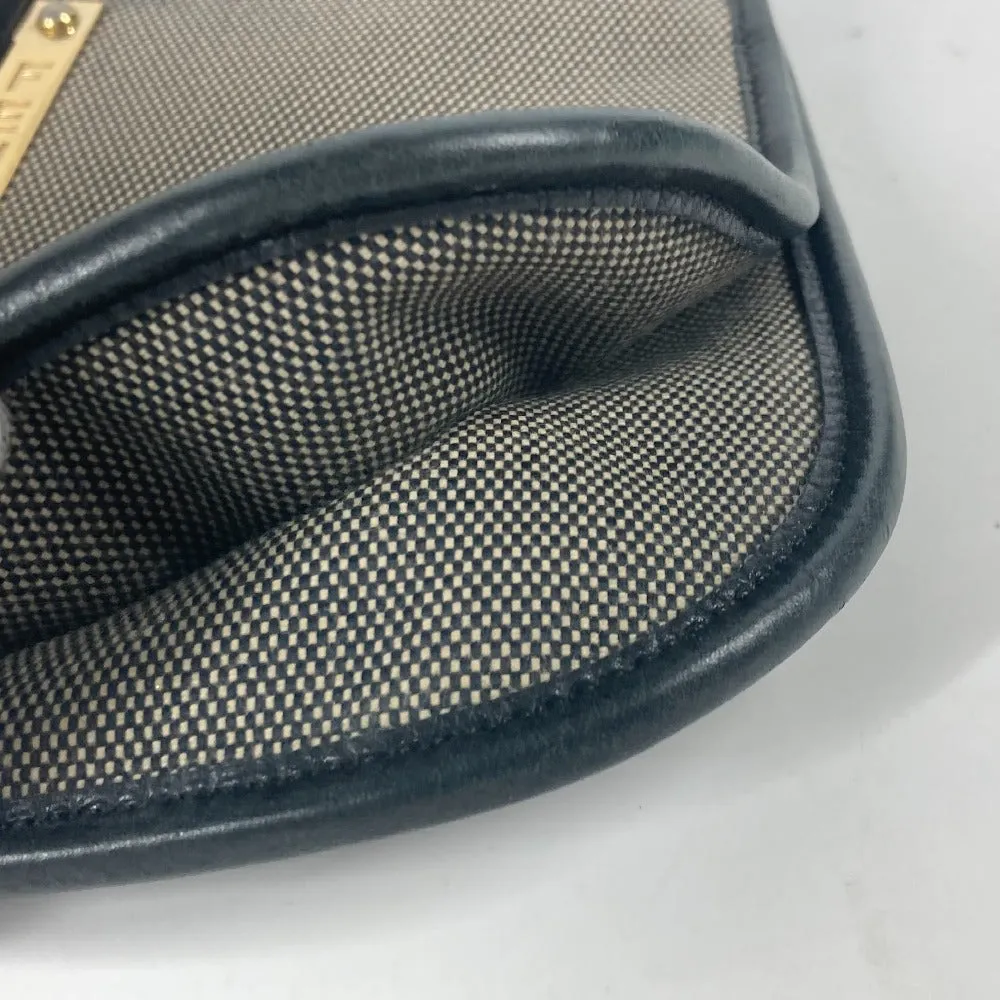 FENDI Shoulder Bag Canvas / leather gray Crossbody logo