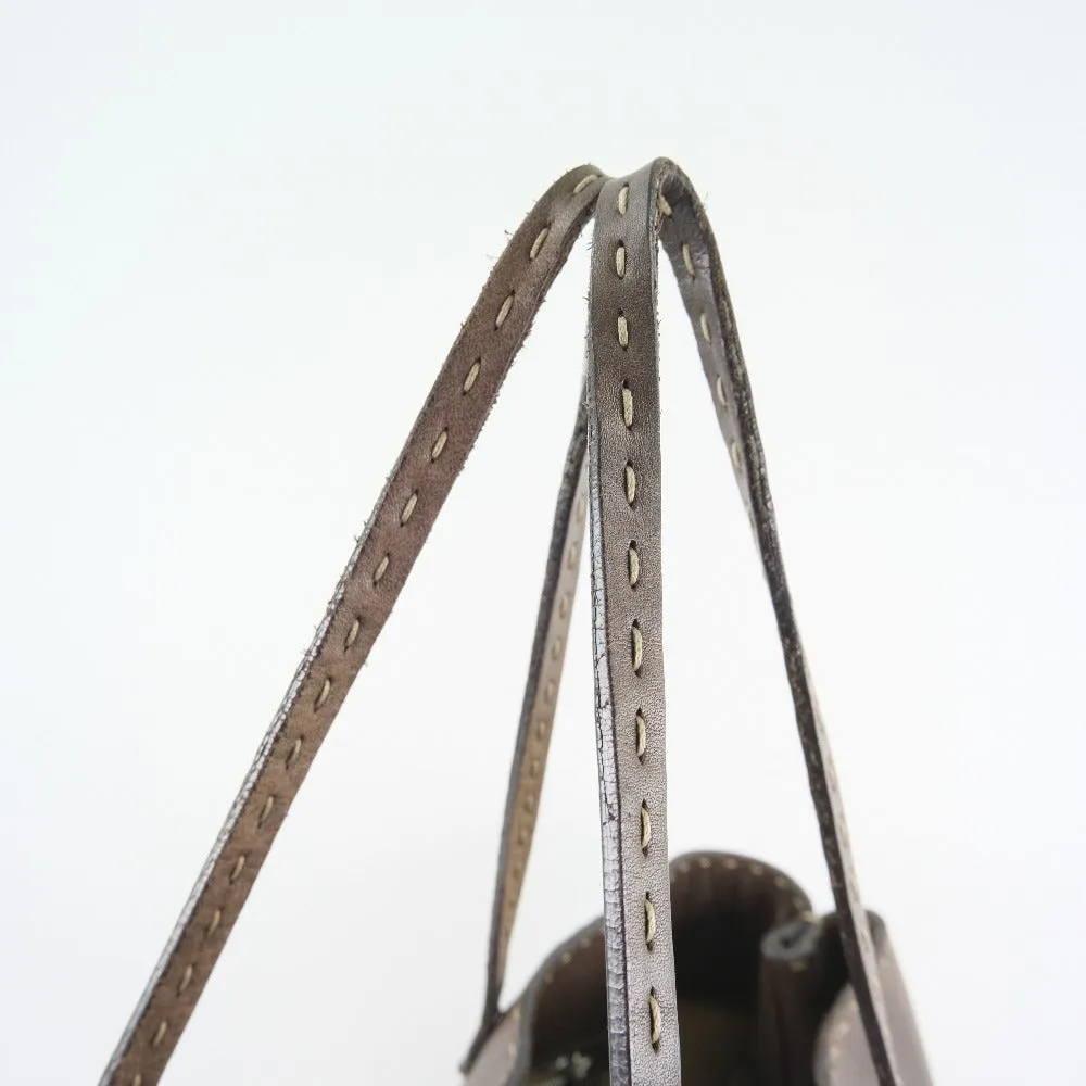 FENDI Tote Bag Calfskin Brown Celeria unisex(Unisex) Used