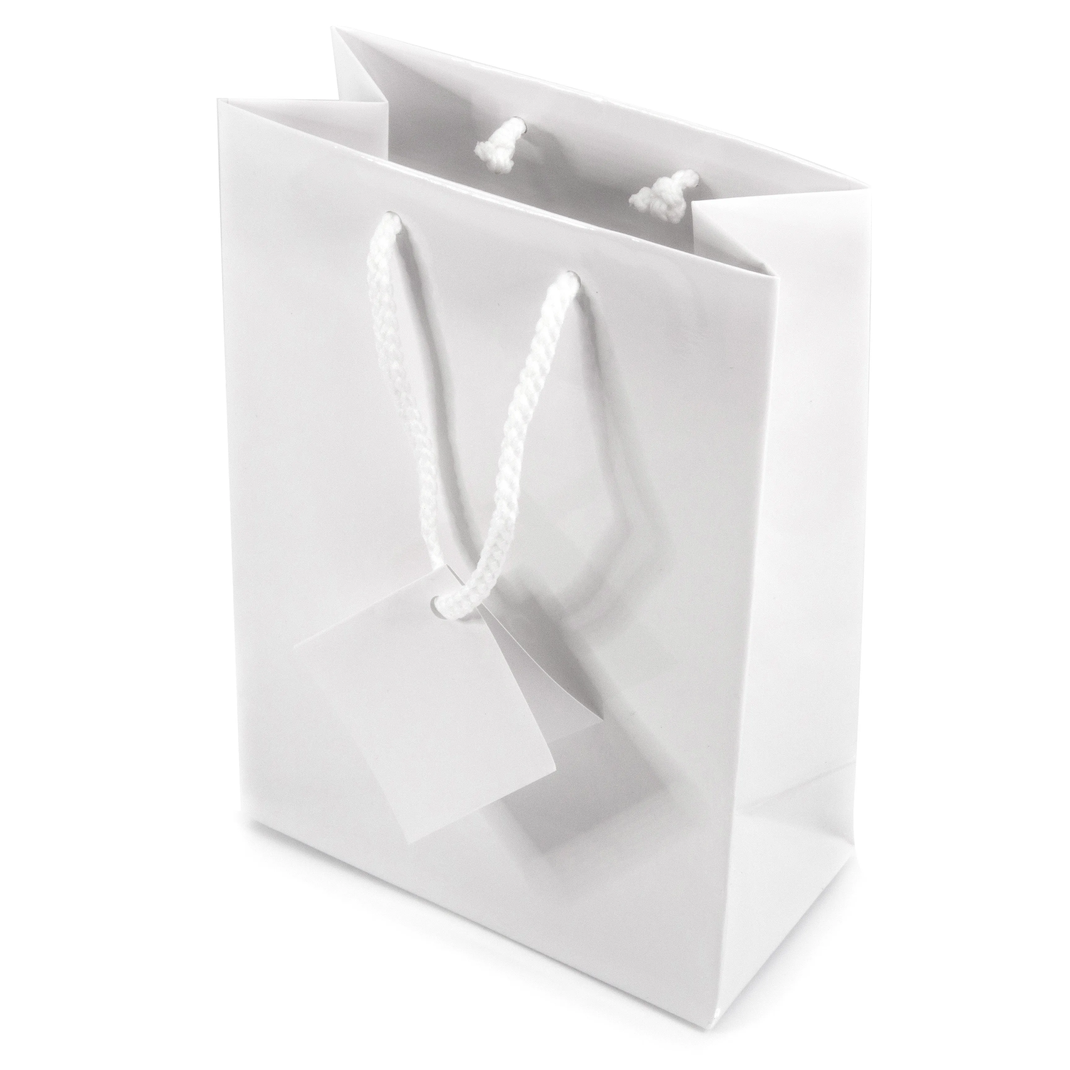 Glossy White Paper Tote Gift Bags